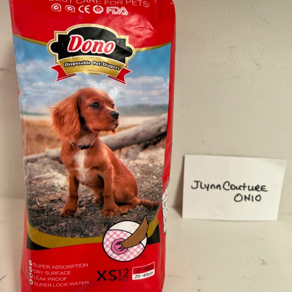 NEW Donó Pet Disposable Pet Diapers XS,NEW 12 pack Dono diapers